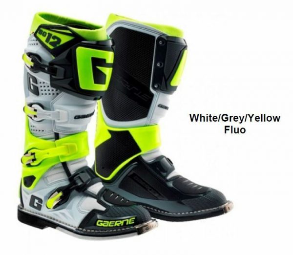 GAERNE SG 12 BOOTS White Grey Yellow Fluro MADE IN ITALY NEW Motorcycle