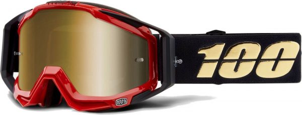 100 RACECRAFT HOTROD Red Black Gold Lens MX Motorcycle Goggles NEW Motocross City West Yamaha