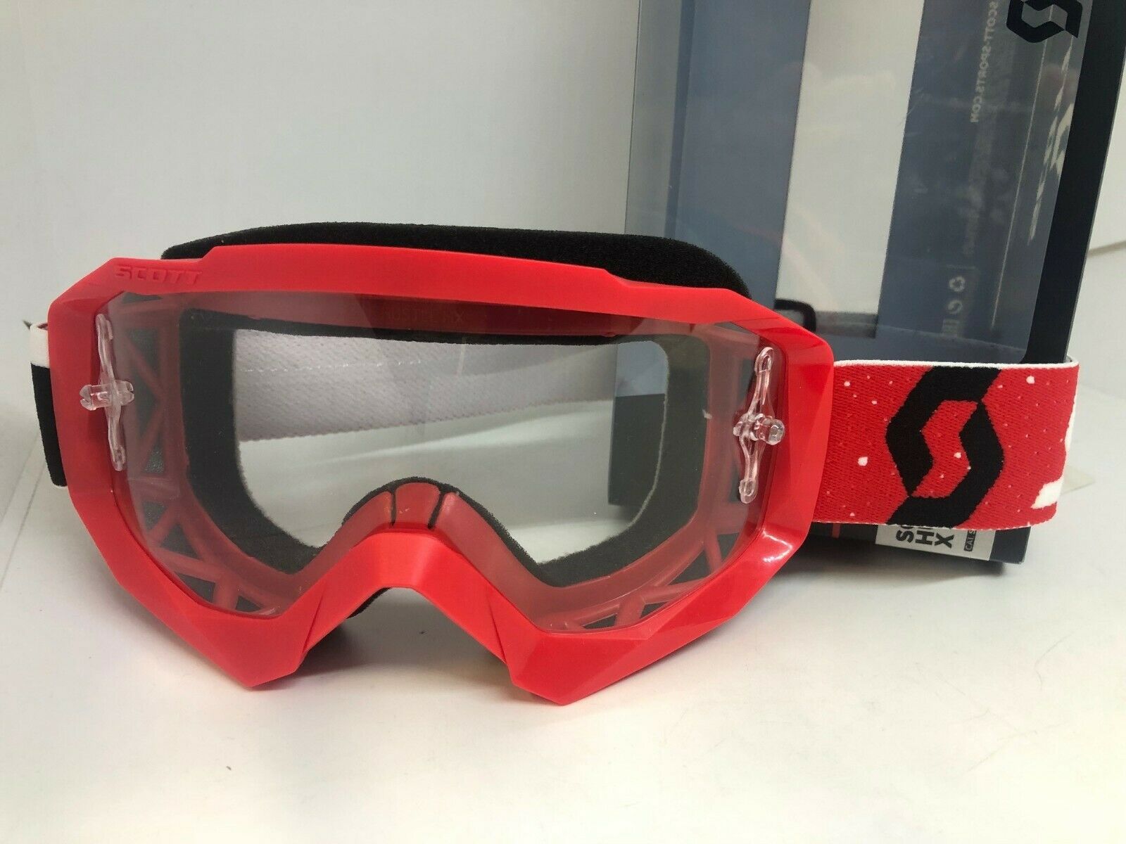 Scott Unisex Adult Hustle X Red and White Goggle One Size 