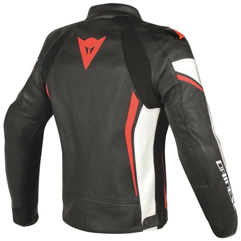 DAINESE Assen LEATHER Jacket Black Red *NEW* Motorbike